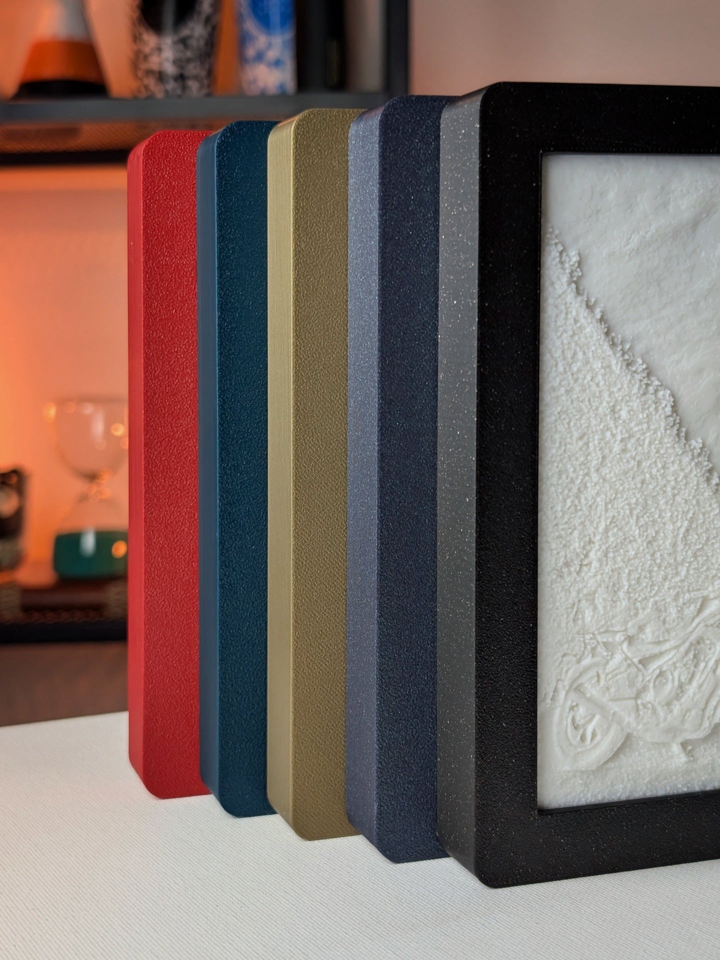 vários exemplos de cores de molduras 