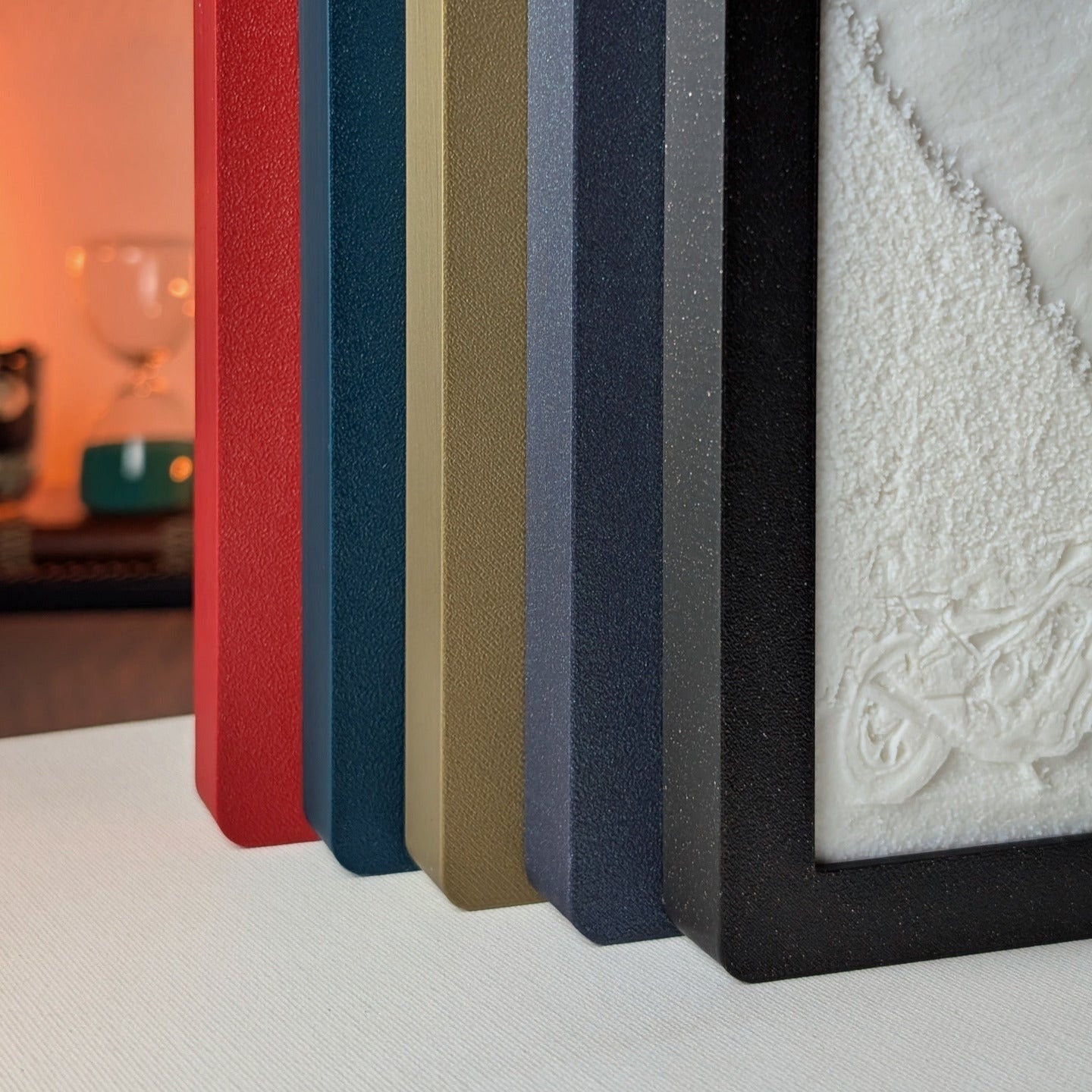 vários exemplos de cores de molduras 